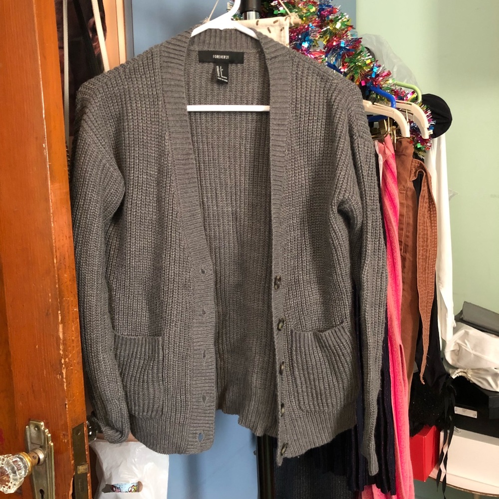 Forever 21 Grey Cozy Cardigan